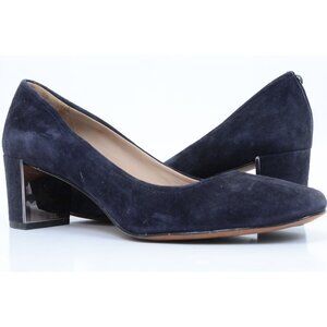 Donald Pliner Women's 9M Corin Blue Suede Leather Mid Heel Career Office Pumps
